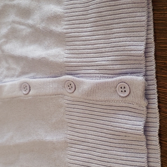 YEMAK Knit Cardigan Crewneck Sweater with 3/4 Sleeves In Lilac Size M - Picture 7 of 8